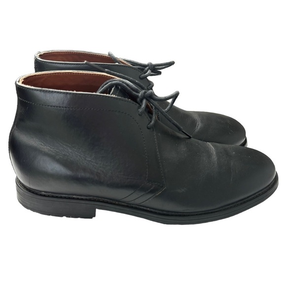 TOMMY HILFIGER Mens Chukka Boots 11 M Black Leather Oxford Boot Rubber Sole EUC - Picture 3 of 15